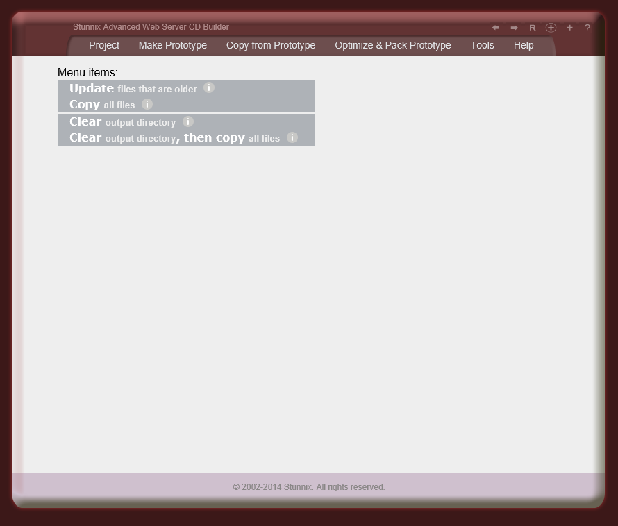 menu items in Make Prototype  menu items in Make Prototype
