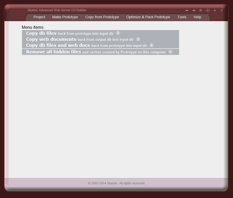menu items in Copy from Prototype menu items in Copy from Prototype