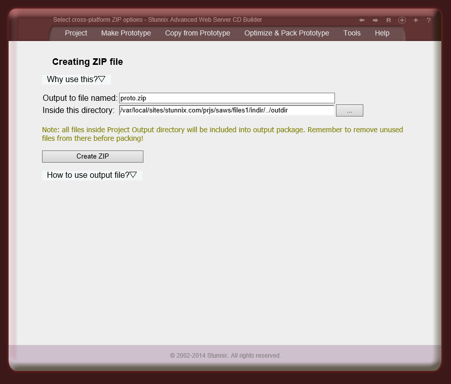 'Create cross-platform ZIP archive' tool 'Create cross-platform ZIP archive' tool