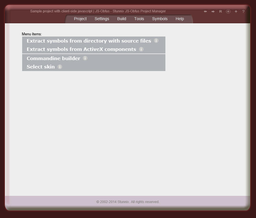 Menu items for Tools menu Menu items for Tools menu