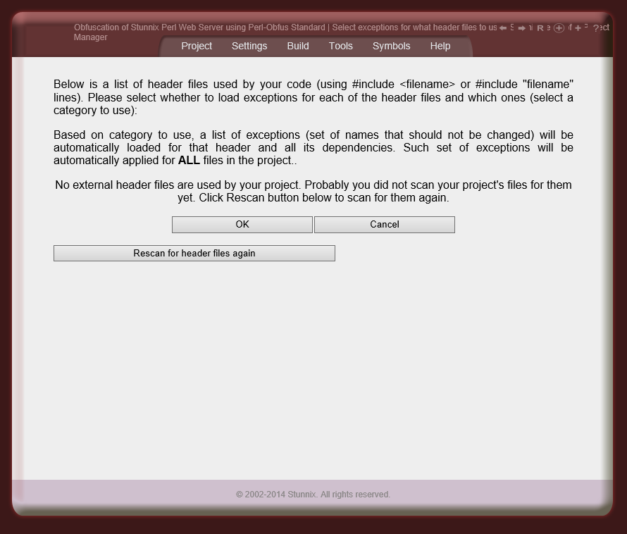 Configuring how to treat header files included by source code of the project Configuring how to treat header files included by source code of the project