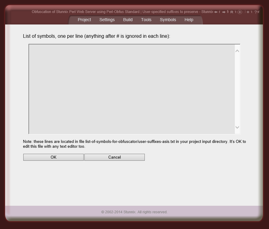 Editing list of suffixes to keep in symbols Editing list of suffixes to keep in symbols